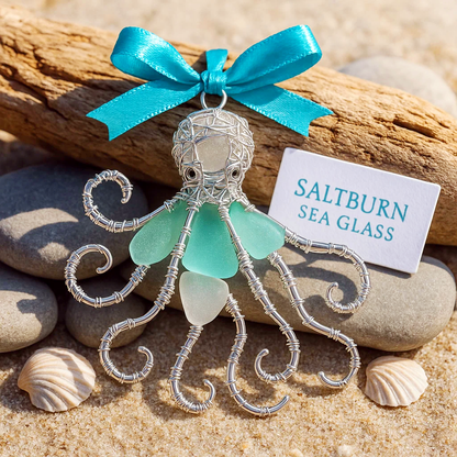 🌊 Handmade Sea Glass Ocean Ornament