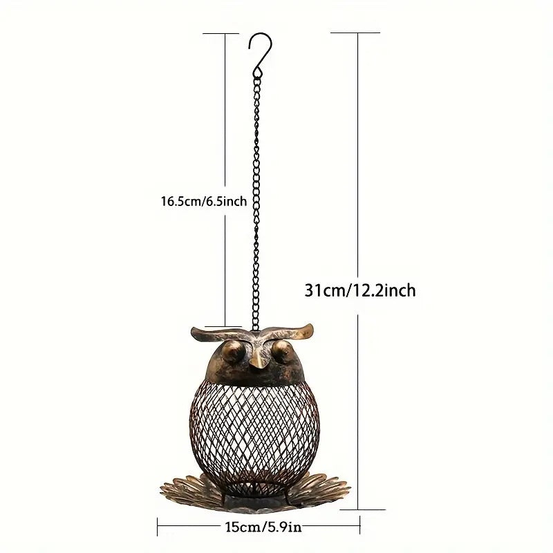 🐱Vintage Metal Animal Bird Feeder | Owl & Cat Hanging Wild Bird Feeders