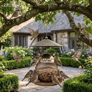 🐱Vintage Metal Animal Bird Feeder | Owl & Cat Hanging Wild Bird Feeders