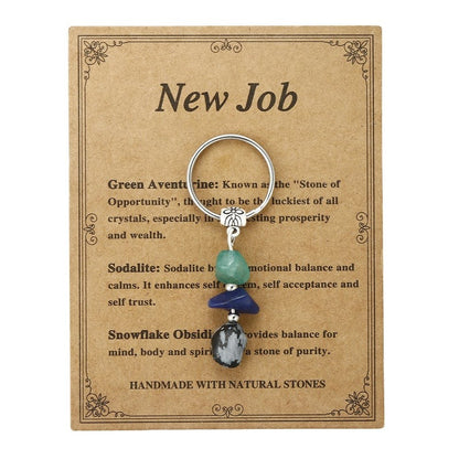 ✨Handmade Natural Stone Keychain – Carry Positivity Everywhere